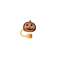 Orange pumpkin silicone straw cover for Halloween themed party decorations - Orange Pumpkin