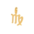 Gold titanium steel Virgo zodiac symbol pendant necklace with a polished metallic finish - Virgo - Gold