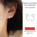 S999 sterling silver cloud drop earrings with lucky spiral pattern for women - Auspicious Cloud