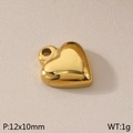 Golden heart-shaped stainless steel pendant 12x10mm for DIY jewelry making - Small Heart (KLJ2564-Z)