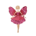 Spilla ad angelo con strass rosa e finitura dorata scintillante per vestiti - Tutti Strass Rosa (AL1237-A)