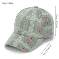 Gray-green baseball cap with red splash pattern and textured finish, size 12cm by 7cm - One Size / Olive Green