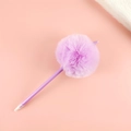Stylo à bille licorne en peluche violette avec corne scintillante et corps violet - Violet