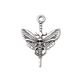 Silver zinc alloy moth skull and sword pendant for DIY jewelry making accessories - 1pc Skull Butterfly Sword Pendant