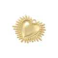 Elegante ciondolo a cuore dorato con design a grata traforata e dettagli a raggiera - VD1520 Oro (Design a Raggiera)