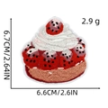 Detailed strawberry cream cake embroidered patch with size dimensions 6.7cm by 6.6cm - Strawberry Cream Cake