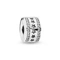 Charm en argent étincelant avec motif étoilé et cristaux pavés pour bracelets DIY - Charm Étoile Zirconia Blanc Argent