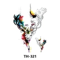 Waterproof temporary tattoo featuring colorful watercolor deer heads design TH-321 - Th-321 / 210*148mm