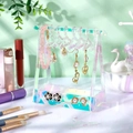 Creative acrylic jewelry organizer with mini hangers for earrings and necklaces - Triangular Rack + 8 Hangers / Iridescent
