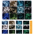 Lot de paillettes écailles de poisson en 12 couleurs pour robes de mariée DIY - Boîte 32 5mm