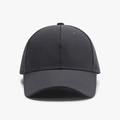 Solid charcoal grey six-panel baseball cap with curved brim and breathable eyelets - Adjustable / Dark Gray
