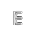 Polished silver metal letter E charm with 3D balloon style for DIY watch bands - Letter E / Silver