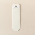 White cotton blend mid-calf socks with ruffle trim detail on light beige background - One Size / White
