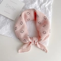Pink smile print cotton triangular bandana for baby, soft absorbent bib on white background - 45cmx45cm / Pale Green