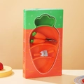 Carrot-shaped silicone dinner plate set for babies with spoon, fork and straw details - Carrot Set (5 Pieces)