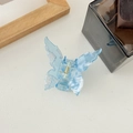 Ice blue acetic acid butterfly hair claw clip with marble texture and gold metal spring - Sky Blue