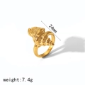 Goldener Muschelring aus Titanstahl mit detailliertem Spiralmuster für Frauen - Goldener Muschelring - Größe 6 (TR6687-6)