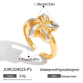 Mesures détaillées de la bague étoile en acier inoxydable bicolore or et argent - Fleur Spirale Bicolore Or Argent (JDR0304023-PS)