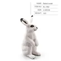 Miniature white rabbit figurine model with realistic fur texture for farm decor - Single Domestic Rabbit Model 10g