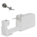 Einweg-Ohrlochstechset mit weißer Kunststoffpistole und 3mm runder Zirkonia-Ohrstecker - Stahlfarbe 3mm Weißer Zirkonia