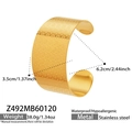 Détail du bracelet manchette large en acier inoxydable doré 18k avec motif floral - Style Or à Texture Florale (Z492)