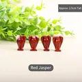 Set of four 2.5cm Red Jasper hand-carved angel statues with natural stone texture - Red Jasper