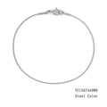 Minimalistische slangenketting armband van roestvrij staal voor heren en dames, zilver - 1mm x 19cm / Staalkleur
