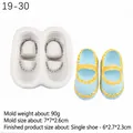 Moule en silicone pour chaussures bébé, poids 90g, taille 7x7x2.6cm pour bricolage - 3# Chaussures Mary Jane / Gris