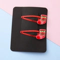 Glittering red Christmas stocking hair clips with Merry Christmas text for girls - Christmas Sock