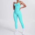 Conjunto de yoga turquesa de dos piezas con sujetador en V y leggings de tiro alto - XS / Verde Menta