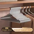 Polished silver aluminum alloy hanger with thick non-slip design and 41cm size - Silver【1.2cm】