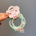 Green acrylic beaded bracelet set with cupcake pendant and star charms for girls - 28# Green Ice Cream (Luminous)