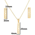 Golden moon phase jewelry set with hollow rectangle pendant and matching earrings - Rectangle Gold