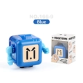 Robot fidget blu giocattolo antistress a forma di cubo con braccia mobili e scatola - Robot Blu Scatola Inglese (166-9)