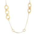Minimalist golden titanium steel necklace with polished geometric circles for women - Gold (KN229609-Z)