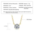 Elegant S925 sterling silver necklace with a 2-carat blue Moissanite diamond pendant - 0.5 Carat - Yellow Gold