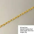 Gold stainless steel cross chain necklace with 18k plating and 42+5cm adjustable length - 06 Long Cross Chain