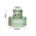 Green ribbed glass candle holder with 2-inch height and 2.55-inch diameter base - Diamond Ribbed Style / Green