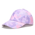 Mädchen Baseballkappe in Pink und Lila mit Herzmuster und Hello-Aufdruck - Hello Herz - Lila