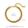 Golden double-row Cuban link bracelet in stainless steel with detailed specifications - SL-5 / Gold