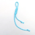 Adjustable blue braided nylon rope keychain with noose knot for bag and phone styling - Sky Blue