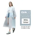 Λευκό ημιδιαφανές μακρύ αδιάβροχο EVA για ενήλικες με ελαστικές μανσέτες και κουκούλα - 150g 19-Μετάξι Ενισχυμένο Ελαστικές Μανσέτες / Λευκό