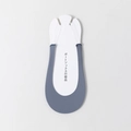 Calcetines invisibles grises para tacones con tarjeta de embalaje sobre fondo gris - Talla única / Azul
