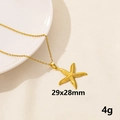 Minimalist golden stainless steel starfish pendant necklace measuring 29x28mm and 4g - Realistic Starfish / Gold