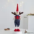 Standing Christmas elk plush with red knit hat and blue overalls, height 60cm and 477g - Standing Reindeer Male in Overalls