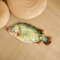 Realistic fish plush cushion shell with vibrant green and gold digital print - Mandarin Fish Skin / 30cm No Zipper