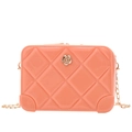 Borsa jelly rosa trapuntata per bambina con chiusura a fiore dorato e catena - Arancione