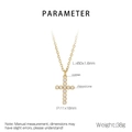 Dettagli tecnici della collana a croce dorata con strass e misure catena in rame - Oro (KN238960-Z)