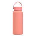Matte coral orange stainless steel insulated sports bottle with convenient carry handle - Coral Pink