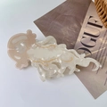 Pinza per capelli a medusa in acetato crema e caffè rosa con lucentezza perlata - 2#Beige